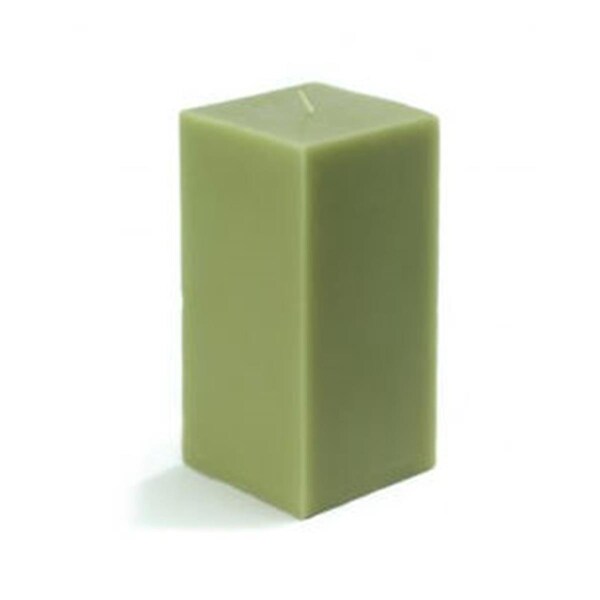 Zest Candle CPZ-144-12 3 x 6 in. Sage Green Square Pillar Candle, 12PK CPZ-144_12 - main